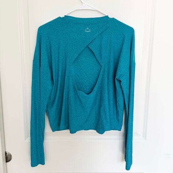 Beyond Yoga Featherweight Open Space Pullover Peacock Blue Heather Medium - Picture 4 of 6
